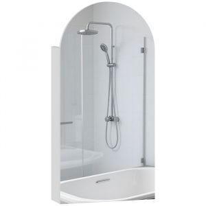 Homcom Armoire murale salle de bain avec miroir - sans cadre en arche et &eacute;tag&egrave;res en verre r&eacute;glables - MDF - 40x12x80cm - blanc