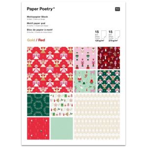 Rico Design Bloc de papier scrapbooking - Noël et Casse Noisette - 21 x 29,7 cm - 30 feuilles