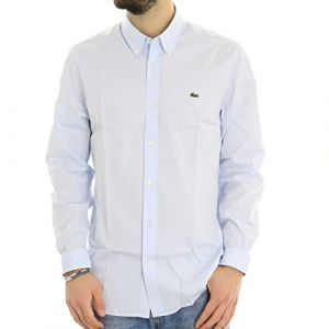Lacoste Chemise regular fit en coton premium uni Taille 45 Bleu