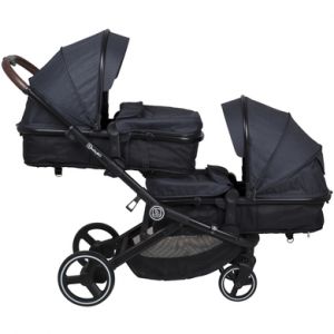 BabyGO Poussette double inline Twinner grey