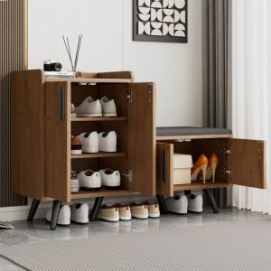 Hauss Spole - Buffet de cuisine 120 x 33 x 95 cm, 2 portes vitrées + 3 tiroirs, meuble haut de séjour et chambre, mdf, noir