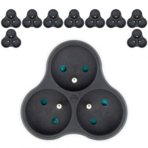 Zenitech Lot de 10 triplites recycl&eacute;es bioplastique - 3x16A - Noir