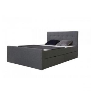 Homestyle4U Lit matel e 140 x 200 cm gris