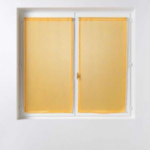 Douceur D'intérieur - Paire de Rideaux Voile 60 x 90 cm Sandras Jaune
