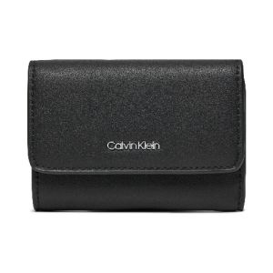 Calvin Klein Portefeuille Femme Small Trifold avec Porte-Monnaie, Noir Bla, Taille Unique