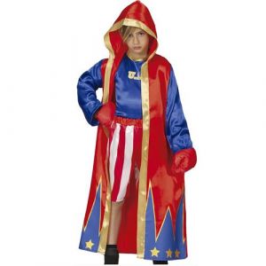 FIESTAS GUIRCA | Costume de Boxeur Enfant (5-6 ans) - Robe, T-shirt et Pantalon - Costumes Sportifs pour Halloween, Carnaval et Fêtes Costumées - Idéal pour Enfants - Bleu et Rouge
