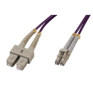 MCL Samar FJOM4/SCLC-3M - Jarretière optique OM4 duplex multimode 50/125 SC/LC 3m