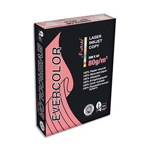 Clairefontaine Papier couleur recycle Evercolor rose - 80 g - A4 - ramette de 500 feuilles