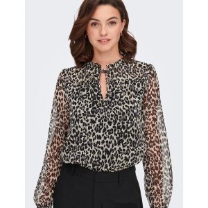 Image de Only Blouse fluide imprimée, col V Imprimé Léopard - Taille M;S;XS