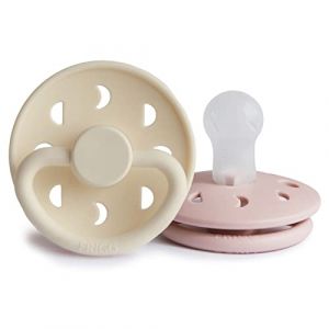 Lot de 2 sucettes silicone T1 Moon cream/blush - Ecru