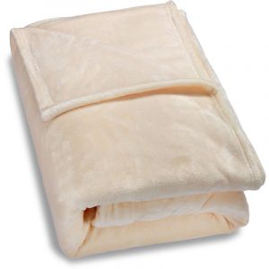 Monzana Deuba Couverture Polaire Plaid Doux Moelleux Duveteux Couvre-lit 240 x 220 cm - Beige