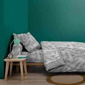Housse de couette coton (140 cm) Botania Grise