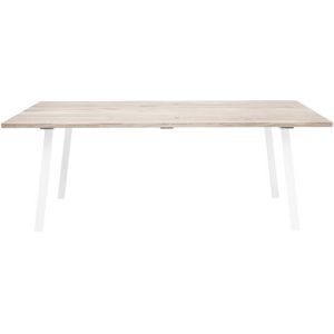 Image de Bloomingville Table rectangulaire Cozy / 200 x 95 cm - Chêne & métal blanc,chêne naturel en bois