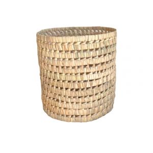 Home maison Cache pot feuilles de palmier osier naturel 20 cm