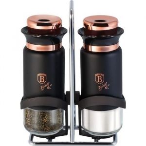 Berlinger Haus Black Rose Collection sel et poivre shaker set BH/1994 noir/or rose acier inoxydable 18/8
