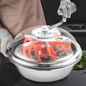 VEVOR Effeuilleuse Manuelle 42 cm Coupe-bourgeons Lame en Acier Inoxydable, Bol &agrave; D&eacute;coupe Hydroponique Humide et S&egrave;che, Coupe Rotative Torsad&eacute;e, pour Bourgeons de Fleurs Feuilles, Herbes Aromatiques