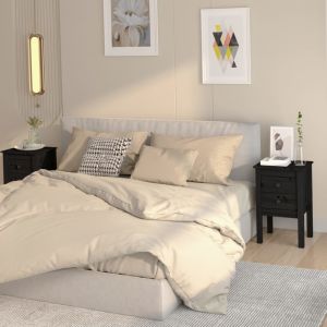 VidaXL Tables de chevet 2 pcs Noir 40x35x61,5 cm Bois de pin solide