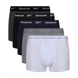 Reebok Lot de 5 Boxers pour Homme Noir/Blanc/Gris/Bleu Marine/Anthracite Chiné sous-vêtement, Black/White/Grey/Navy/Charcoal Marl