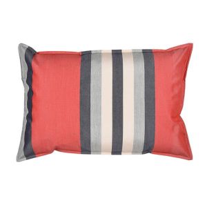 Coussin rectangulaire 70 x 45 cm - 100% Coton- Rouge/Gris