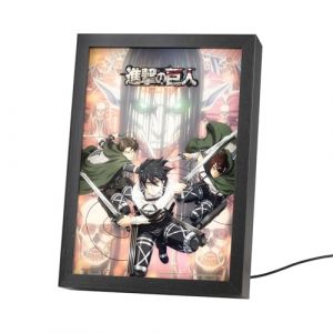 Grupo erik Cadre Lumineux L'Attaque des Titans - Cadre LED avec 3 modes d'&eacute;clairage, Alimentation USB, 20x28 cm | Deco Chambre Ado Fille, D&eacute;coration Lumineuse, Cadeaux SNK