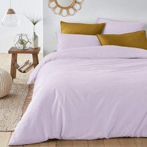 Housse de couette unie en coton lavé, Scenario Lilas Taille 140X200 cm;200X200 cm;240X220 cm;260X240 cm