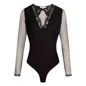 Morgan Body manches longues dentelle noir femme - Taille M