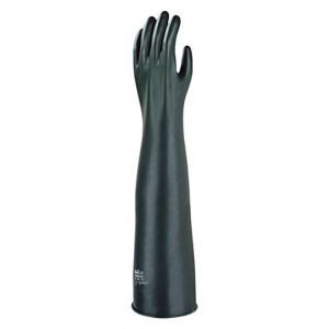 Ansell Emperor ME108 Gants en latex de caoutchouc naturel, protection contre les produits chimiques et les liquides, Noir, Taille 10.5 (Sachet de 1 paire)