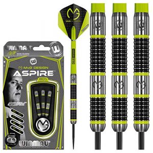 Winmau Michael Van Gerwen MvG Aspire Jeu de fléchettes Steungip en tungstène 24g avec Prism Vols et Nylon Arbres