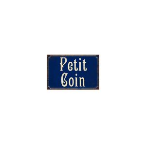 Image de Wadiga Plaque Métal Toilettes Signalétique Vintage Bleue Petit Coin