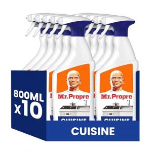 Mr. Propre Spray D&eacute;graissant Cuisine Peps Mandarine 10 x 800ML. &Eacute;limine Jusqu&rsquo;&agrave; 100% De La Salet&eacute; Et La Graisse Br&ucirc;l&eacute;e