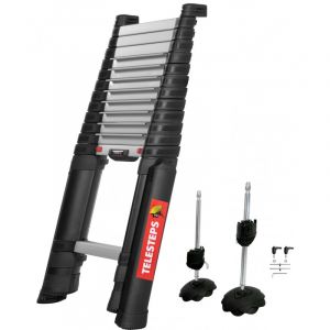 Telesteps Echelle t&eacute;lescopique automatique PRIME LINE 4,1 m avec stabilisateur et pied TEL-72241STAB/PPS