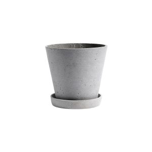 Hay Pot Flowerpot with saucer L Gris