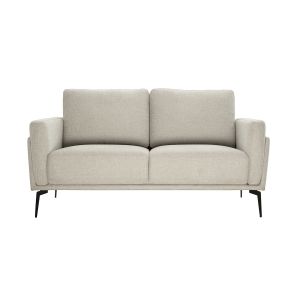 Miliboo Canapé design 2 places en tissu effet velours texturé beige MOSCO - Beige velours