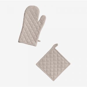 Ensemble de gant de cuisine et torchon Nedeliya SKLUM Gris Glacial cm