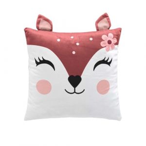 Douceur d'Intérieur, Coussin Déhoussable (40 x 40 cm) Bichette, Velours Imprimé