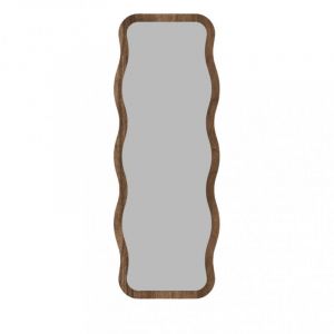 DRAWER Miroir sur pieds en bois 50x160cm - Bois fonc&eacute; - Luna