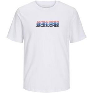 Jack & Jones Jjcyber Tee SS Crew Neck T-Shirt, Blanc, S Homme