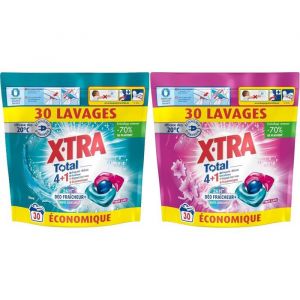 X.Tra Capsules de lessive Total - Trio-Caps - Parfum Fleuri - Parfum Givr&eacute;