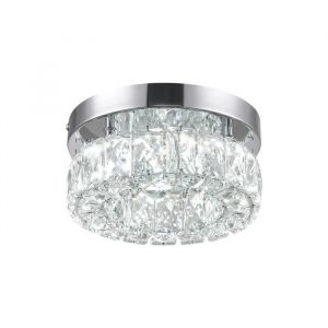 Lustre Cristal LED 16W Plafonnier Moderne Carr&eacute; 10x20cm &Eacute;clairage Blanc Froid 6000K Acier Inoxydable pour Salon Couloir Chambre