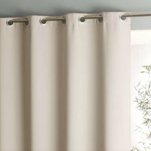 Rideau radiateur occultant œillets Voda Ecru aille 180X140 cm