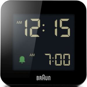 Braun Horloge numérique lcd noire 7,5x7,5x4,5cm | BC-09-B