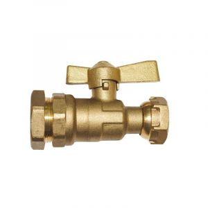 Boutt&eacute; Vanne 1/4 tour laiton droite pour tuyau poly&eacute;thyl&egrave;ne femelle 20 x 27 tuyau &oslash; 32|