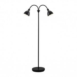 Image de Nordlux Lampadaire RAY Noir, 2 lumières - Design - Intérieur - RAY - Délai de livraison: 4 à 8 jours ouvrés. Port gratuit France métropolitaine et Belgique dès 100 %u20AC.