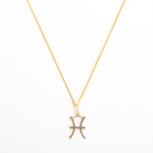 By Colette - Pendentif astrologique Poisson or jaune