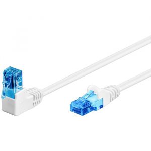Goobay C&acirc;ble patch CAT 6A, connecteur 90 degr&eacute;s, c&acirc;ble r&eacute;seau, Ethernet, Playstation, Xbox, c&acirc;ble LAN, DSL, U/UTP, connecteur RJ45, blanc, 0,25 m&egrave;tre 51534