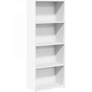 VidaXL Biblioth&egrave;que blanc 60x30x152 cm bois d'ing&eacute;nierie, &eacute;tag&egrave;re, &eacute;tag&egrave;re &agrave; livres, support de livre, armoire de rangement, &eacute;tag&egrave;re de rangement