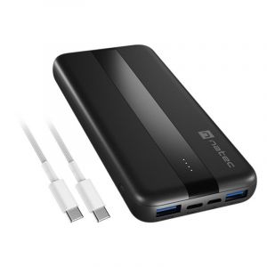 Natec Batterie externe Trevi Slim Q V2 10 000 mAh Lithium Polymère Power Delivery Charge Rapide Noir