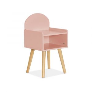 Table de chevet chambre enfant. rose. pieds en pin - Rose