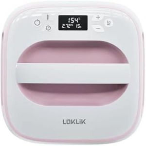 Presse Chauffante - LOKLIK - Easy Heat Press - Compacte - 3 Modes de Chaleur - Rose
