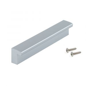 Emuca Poignée pour meuble Bari en plastique ABS finition gris métallisé avec entraxe 128 mm